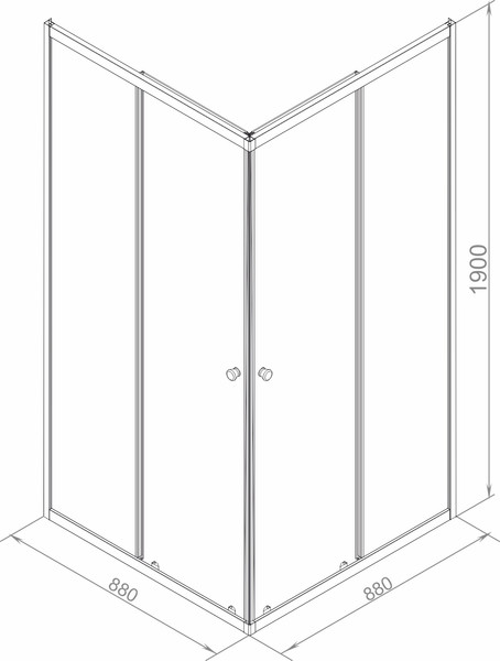 Душевой уголок Domani-Spa Shape 2 99 90x90x190 без поддона