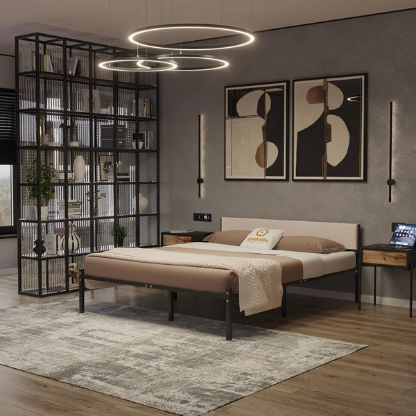 Двуспальная кровать Домаклево Лофт 180х200 с универсальной спинкой