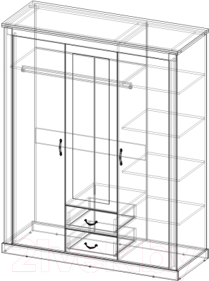 Комплект мебели для спальни Интерлиния Тауэр-10 (вудлайн/дуб венге)