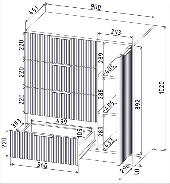 Тумба Interline Концепт Лайн КТ-Т90