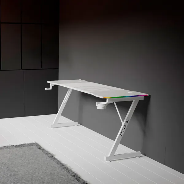 Геймерский стол Zone 51 Trine 160 RGB / Z51-T6R-WH