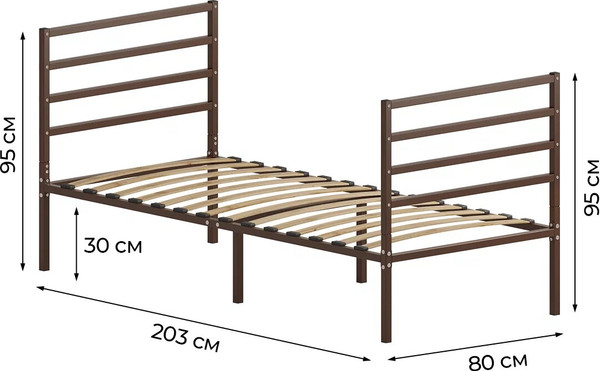 Односпальная кровать Домаклево Металика Г4+Г4 80х200