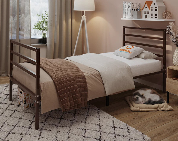 Односпальная кровать Домаклево Металика Г4+Г3 90х190