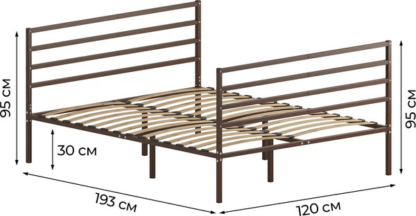 Полуторная кровать Домаклево Металика Г4+Г4 120х190