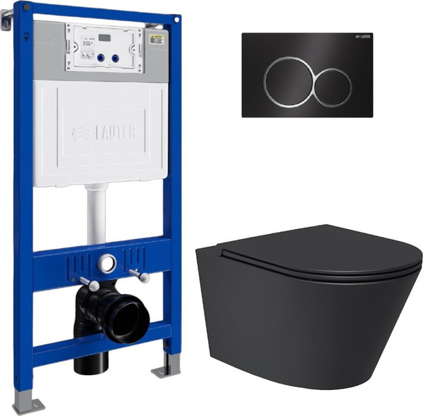 Унитаз подвесной с инсталляцией Lauter Longer 2110822B + 21901001 - фото