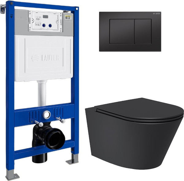 Унитаз подвесной с инсталляцией Lauter Longer 2110822B + 21901001 - фото