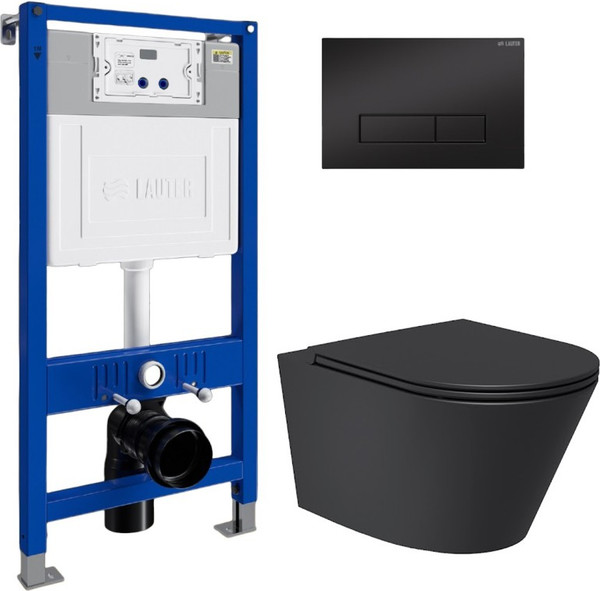 Унитаз подвесной с инсталляцией Lauter Longer 2110822B + 21901001 - фото