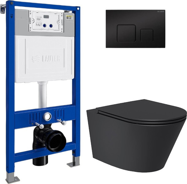 Унитаз подвесной с инсталляцией Lauter Longer 2110822B + 21901001 - фото