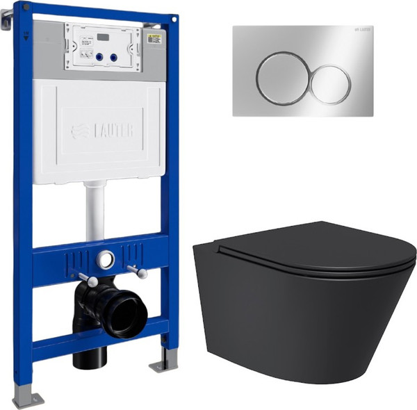 Унитаз подвесной с инсталляцией Lauter Longer 2110822B + 21901001 - фото
