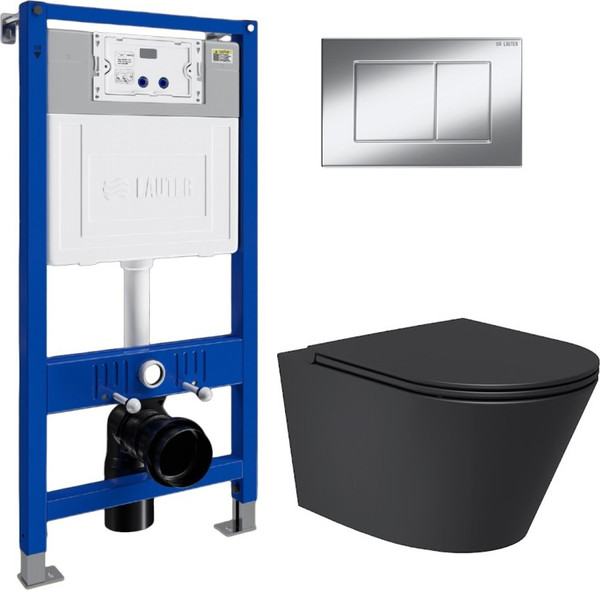 Унитаз подвесной с инсталляцией Lauter Longer 2110822B + 21901001 - фото