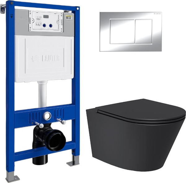 Унитаз подвесной с инсталляцией Lauter Longer 2110822B + 21901001 - фото