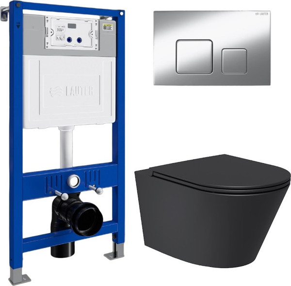 Унитаз подвесной с инсталляцией Lauter Longer 2110822B + 21901001 - фото