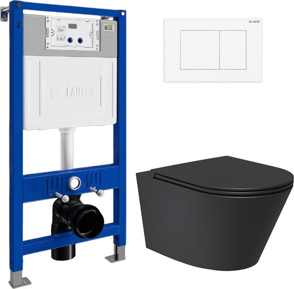 Унитаз подвесной с инсталляцией Lauter Longer 2110822B + 21901001 - фото