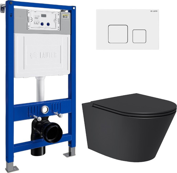 Унитаз подвесной с инсталляцией Lauter Longer 2110822B + 21901001 - фото