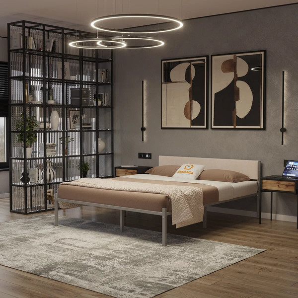 Двуспальная кровать Домаклево Лофт 160х190 с универсальной спинкой