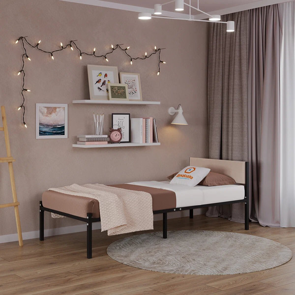 Односпальная кровать Домаклево Лофт 80х190 с универсальной спинкой