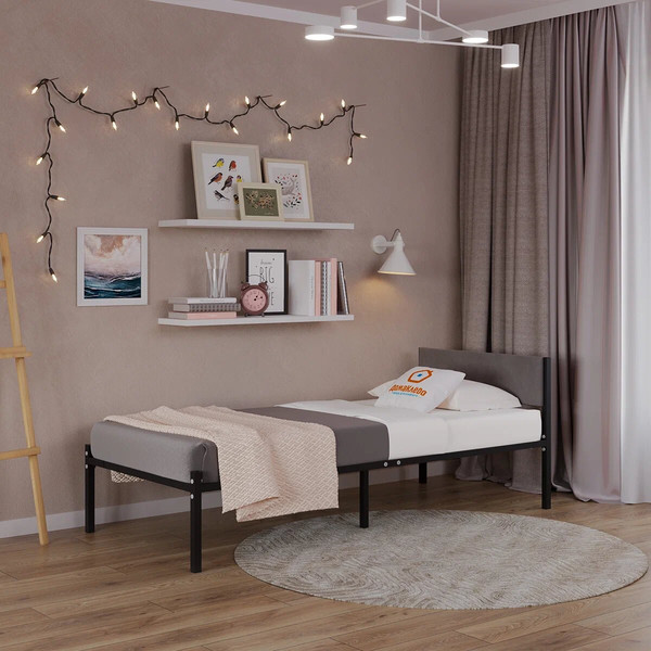 Односпальная кровать Домаклево Лофт 80х190 с универсальной спинкой