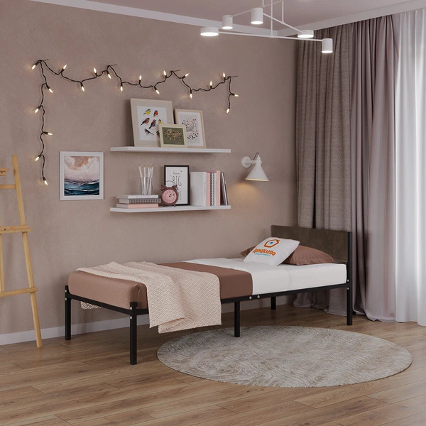 Односпальная кровать Домаклево Лофт 80х190 с универсальной спинкой