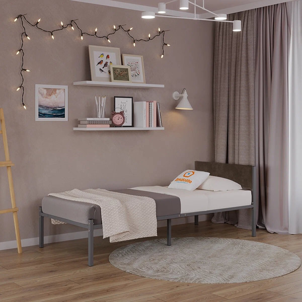 Односпальная кровать Домаклево Лофт 80х200 с универсальной спинкой