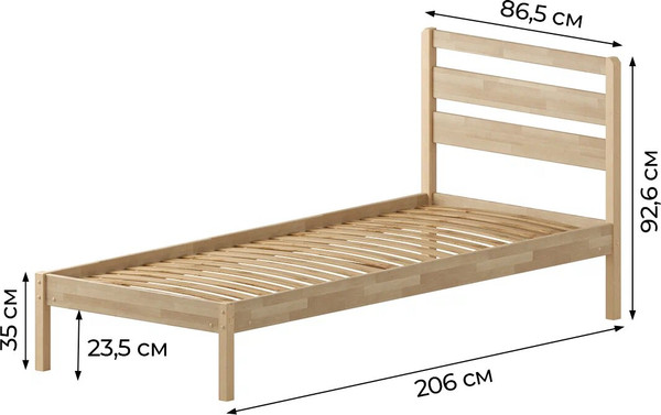 Односпальная кровать Домаклево Лето 80x200+В3 