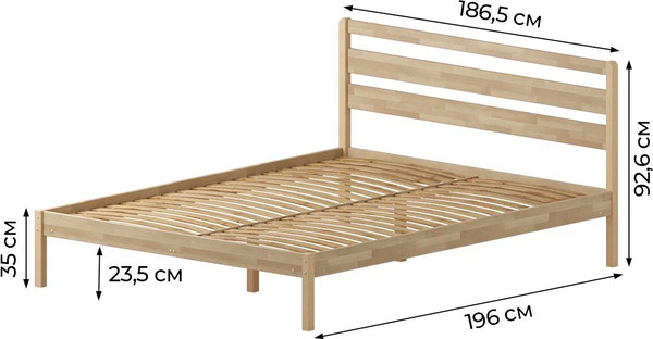 Двуспальная кровать Домаклево Лето 180x190+В3