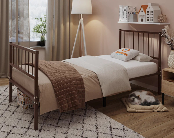 Односпальная кровать Домаклево Металика В4+В3 90х190