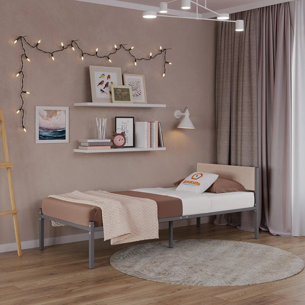 Односпальная кровать Домаклево Лофт 90х190 с универсальной спинкой