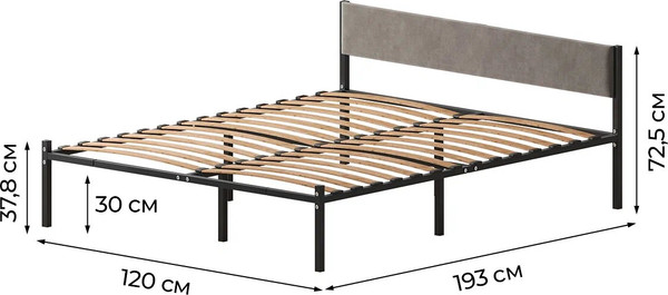 Полуторная кровать Домаклево Лофт 120х190 с универсальной спинкой