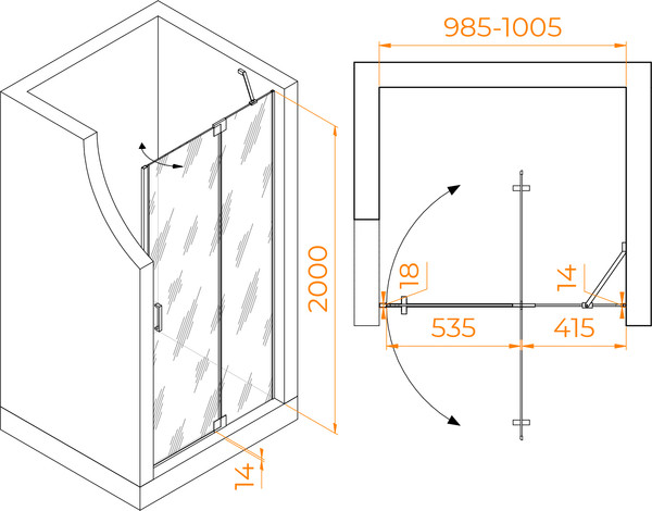 Душевая дверь RGW HO-014 / 350601410-21