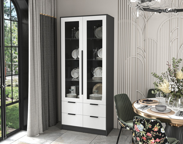 Шкаф с витриной Интерлиния Концепт Лайн КТ-ШВ2