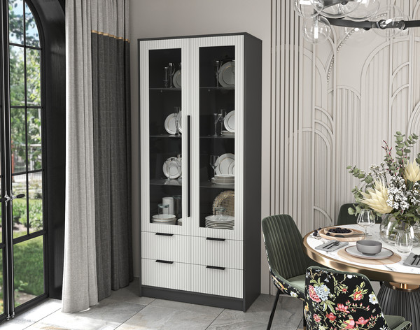 Шкаф с витриной Интерлиния Концепт Лайн КТ-ШВ2