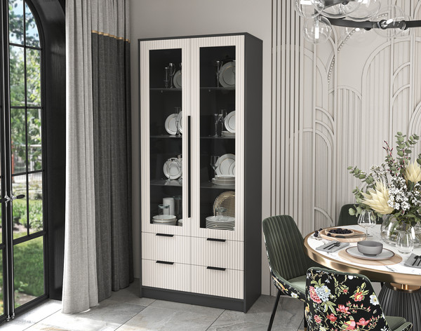 Шкаф с витриной Интерлиния Концепт Лайн КТ-ШВ2