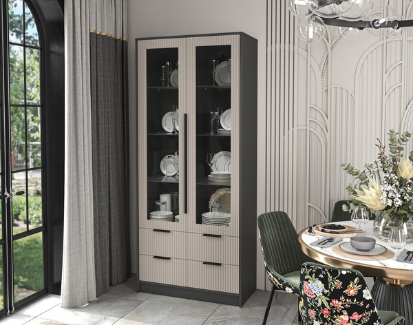 Шкаф с витриной Интерлиния Концепт Лайн КТ-ШВ2