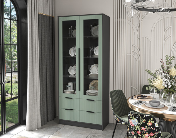 Шкаф с витриной Интерлиния Концепт Лайн КТ-ШВ2