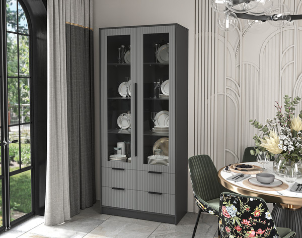 Шкаф с витриной Интерлиния Концепт Лайн КТ-ШВ2