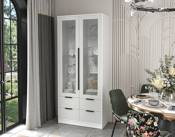 Шкаф с витриной Интерлиния Концепт Лайн КТ-ШВ2