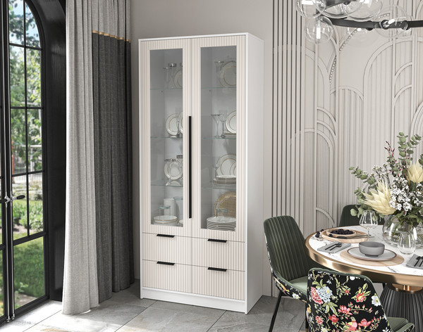 Шкаф с витриной Интерлиния Концепт Лайн КТ-ШВ2