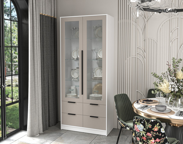 Шкаф с витриной Интерлиния Концепт Лайн КТ-ШВ2