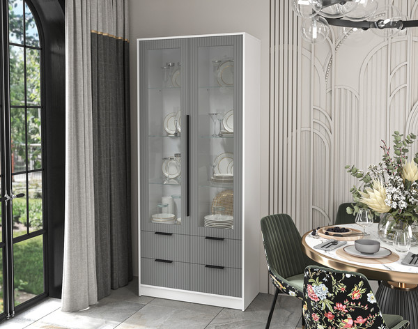 Шкаф с витриной Интерлиния Концепт Лайн КТ-ШВ2