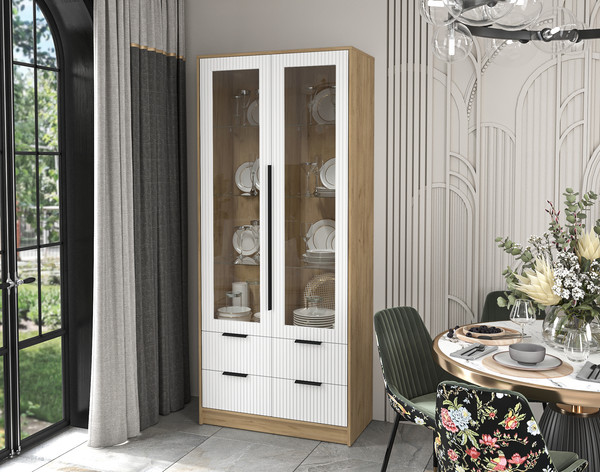 Шкаф с витриной Интерлиния Концепт Лайн КТ-ШВ2