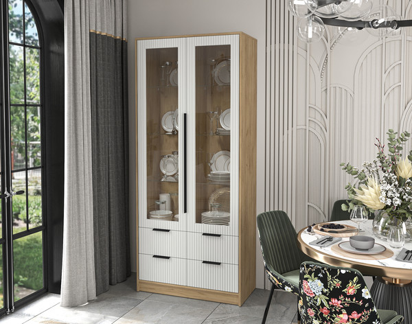 Шкаф с витриной Интерлиния Концепт Лайн КТ-ШВ2