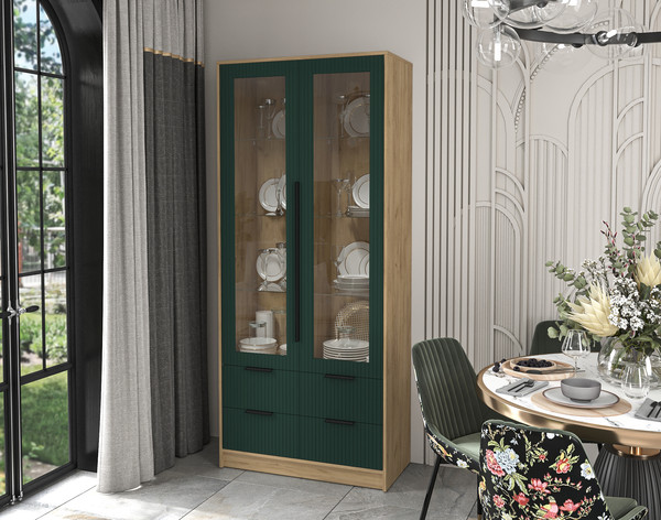 Шкаф с витриной Интерлиния Концепт Лайн КТ-ШВ2