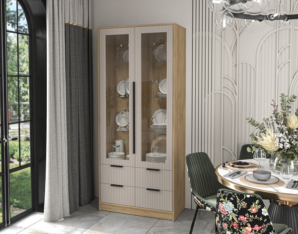 Шкаф с витриной Интерлиния Концепт Лайн КТ-ШВ2