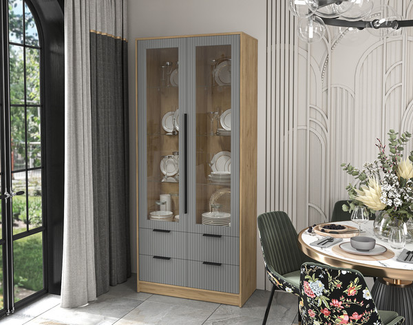 Шкаф с витриной Интерлиния Концепт Лайн КТ-ШВ2