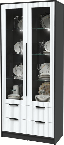 Шкаф с витриной Интерлиния Концепт Лайн КТ-ШВ2 с подсветкой