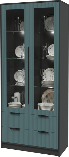 Шкаф с витриной Интерлиния Концепт Лайн КТ-ШВ2 с подсветкой