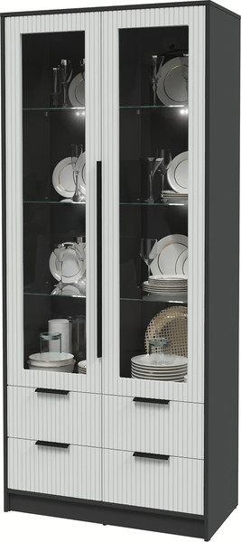 Шкаф с витриной Интерлиния Концепт Лайн КТ-ШВ2 с подсветкой