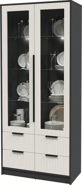 Шкаф с витриной Интерлиния Концепт Лайн КТ-ШВ2 с подсветкой