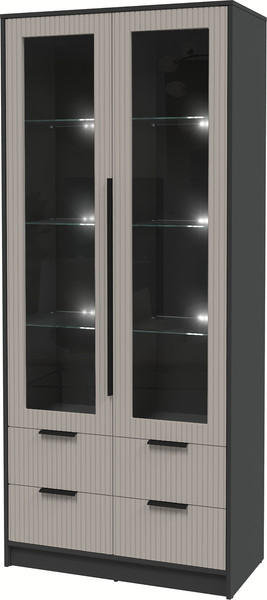 Шкаф с витриной Интерлиния Концепт Лайн КТ-ШВ2 с подсветкой - фото