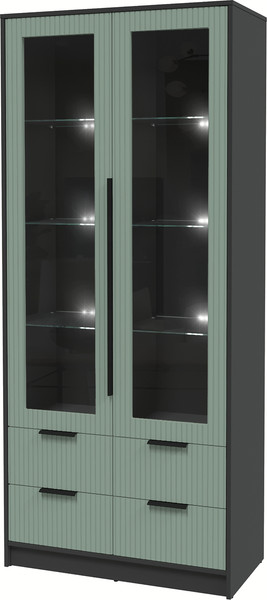 Шкаф с витриной Интерлиния Концепт Лайн КТ-ШВ2 с подсветкой - фото